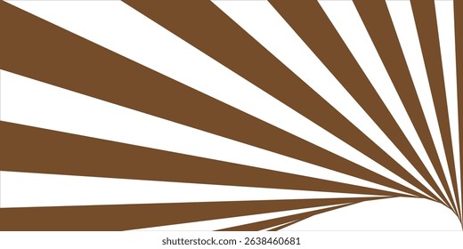 Abstract chocolate Sunburst Design with Radiating Lines and White Background