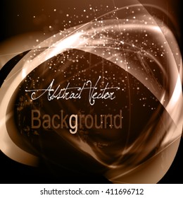 Abstract chocolate vector background. Stylish dark frame damaged, stained and scratched