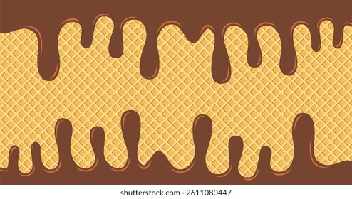 abstract chocolate vector background, wafer background texture, sweet concept for your design background