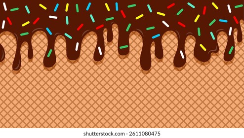 abstract chocolate vector background, wafer background texture, sweet concept for your design background