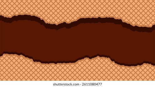 abstract chocolate vector background, wafer background texture, sweet concept for your design background