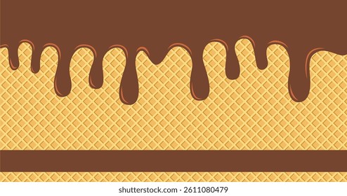 abstract chocolate vector background, wafer background texture, sweet concept for your design background