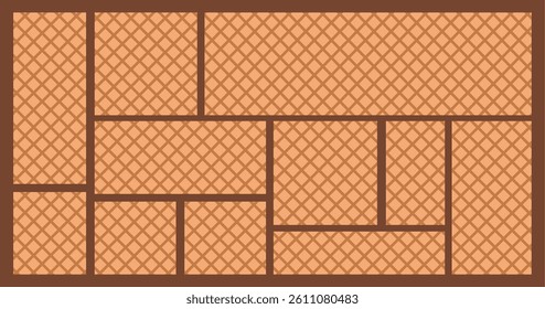 abstract chocolate vector background, wafer background texture, sweet concept for your design background