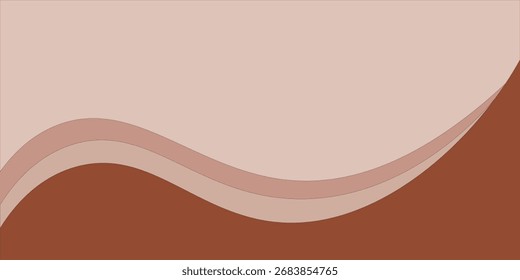 Fundo abstrato da onda de chocolate, elemento de curva de fundo da linha verde do vetor com espaço em branco para design de texto e mensagem, camadas sobrepostas. 
