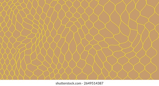 Abstract chocolate and yellow Geometric Pattern with Flowing Mesh Design vector modern