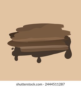 Abstract chocolates brush. Vector illustration with splash, dripping, and melted.