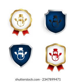 Abstract Chrismas Snowman Badge and Label Collection, can be used for business designs, presentation designs or any suitable designs.