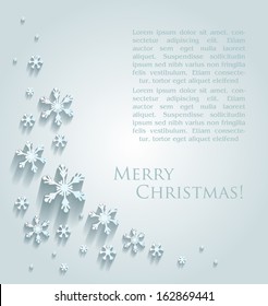 abstract  christmas background with ahite snowflakes and place for ypur text