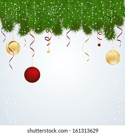 Abstract Christmas background with balls vector