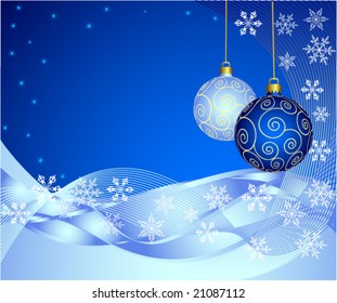 abstract christmas background with baubles