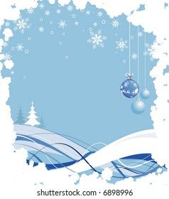 Abstract christmas background with baubles, element for design, vector illustration
