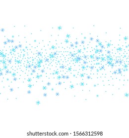 Abstract Christmas background with blue snowflakes borders and copy space in the center.