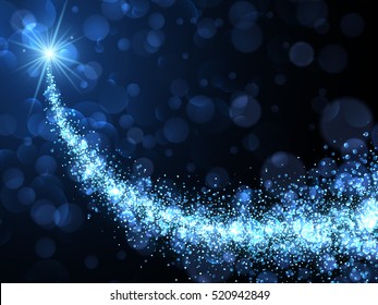 Abstract christmas background with blue swirl. Vector illustration.