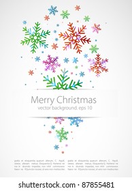 Abstract Christmas background. Color snowflakes on a grey background. vector