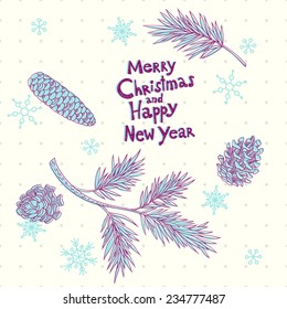 abstract christmas background with cones