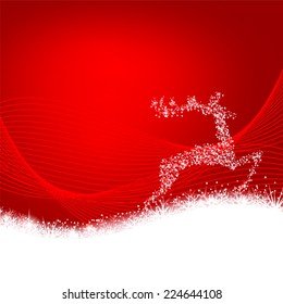 Abstract Christmas background with deer.