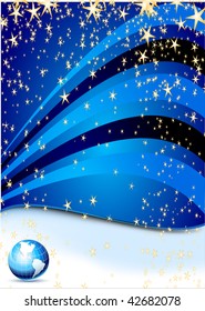 Abstract Christmas Background with Earth globe