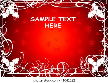 Abstract christmas background with floral elements