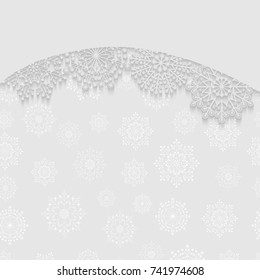 Abstract Christmas background. Frame of white snowflakes. Vector illustration.