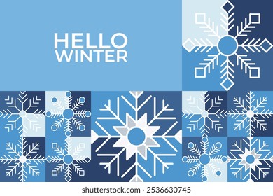 Fundo abstrato do Natal, fundo abstrato geométrico do floco de neve para o Natal e o inverno, padrão do floco de neve.