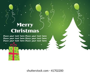  abstract Christmas background with gift and balloons