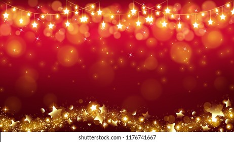abstract Christmas background with glowing stars are dropping the magic twinkle and bottom including stardust flowing as in a wavy line