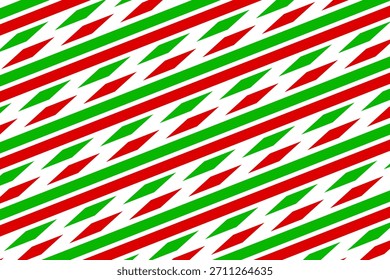 Antecedentes de Navidades Abstractas. Patrón de línea verde y roja. Ilustración vectorial