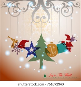 Abstract Christmas Background. Christmas Icon Concept. Vector and Illustration, EPS 10