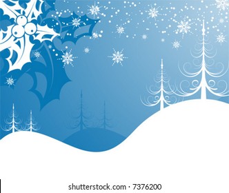 Abstract christmas background with mistletoe, element for design, vector illustration