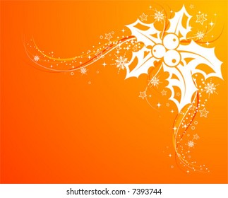 Abstract christmas background with mistletoe, element for design, vector illustration