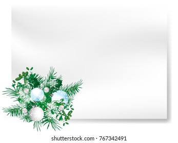 Abstract Christmas background with needles and balls