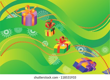 Abstract christmas background with presents. Vector