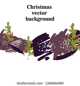 abstract Christmas background prints, dabs, paint, strokes, vector, for decorating cards and invitations