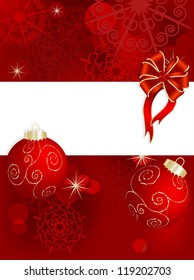 Abstract christmas background with red balls