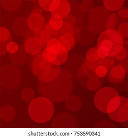 Abstract Christmas Background, Red Bokeh Lights - Vector