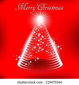 Abstract Christmas Background in red color vector Illustration.
