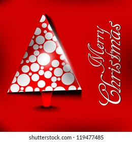 Abstract Christmas Background in red color vector Illustration.