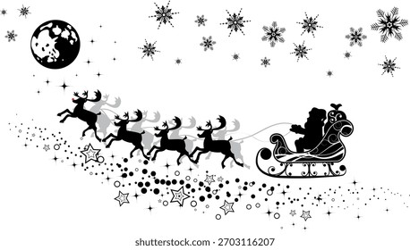 Abstract christmas background with Santa, element for design, vector illustration
