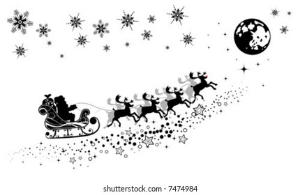 Abstract christmas background with Santa, element for design, vector illustration