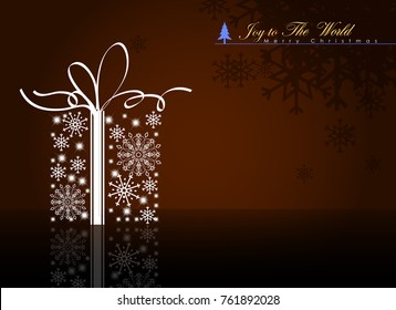 Abstract Christmas Background. Christmas Snow Flake Gift Box Concept. Vector and Illustration, EPS 10