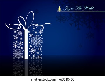 Abstract Christmas Background. Christmas Snowflake Gift Box Concept. Vector and Illustration, EPS 10