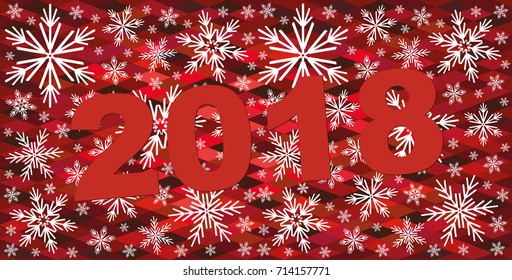 Abstract Christmas background with snowflakes. 2018 celebrate background.