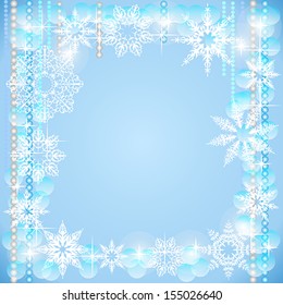 Abstract Christmas background with snowflakes