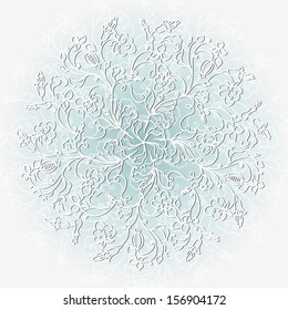 abstract Christmas background with snowflakes .