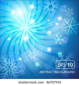 abstract christmas background with snowflakes