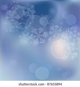 abstract Christmas background with snowflakes