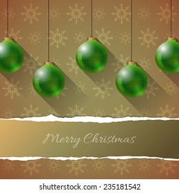 abstract christmas background with snowflakes and christmas balls