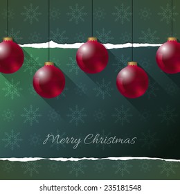abstract christmas background with snowflakes and christmas balls