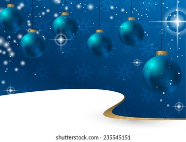 abstract christmas background with snowflakes and christmas balls