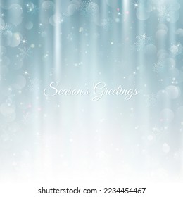 Abstract Christmas background with snowflakes. Blue Elegant Winter background
